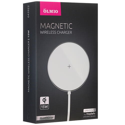 Купить Беспроводное зарядное устройство Olmio MagCharge белый  4854584. Характеристики, отзывы и цены в Донецке