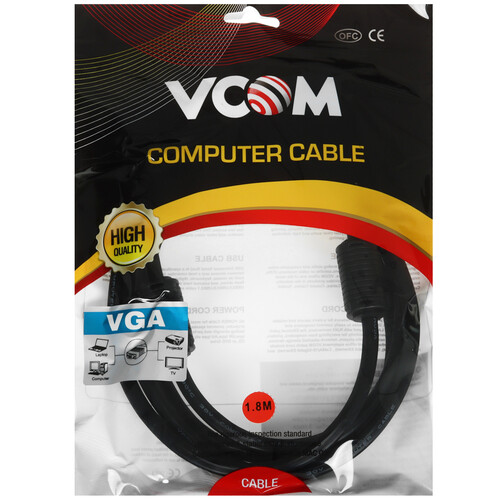 Купить Кабель  VCOM VGA - VGA, 1.8 м  5612423. Характеристики, отзывы и цены в Донецке