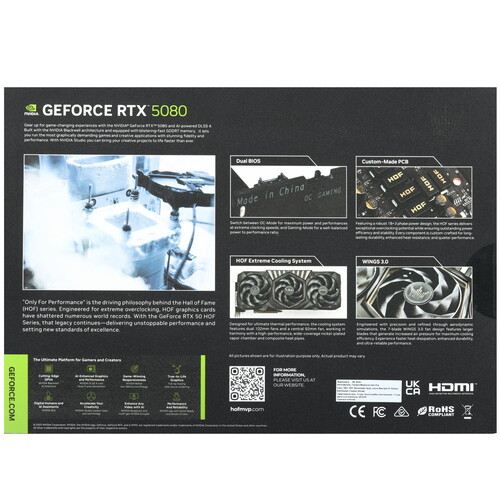 Купить Видеокарта KFA2 GeForce RTX 5080 HOF OC Style Black  5638550. Характеристики, отзывы и цены в Донецке