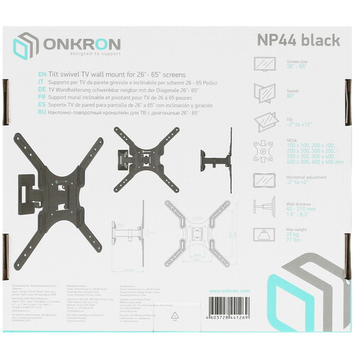Купить Кронштейн для ТВ ONKRON NP44 черный  4830296. Характеристики, отзывы и цены в Донецке