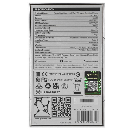 Купить Мышь беспроводная/проводная GravaStar Mercury X Pro Galaxy Black  9276745. Характеристики, отзывы и цены в Донецке