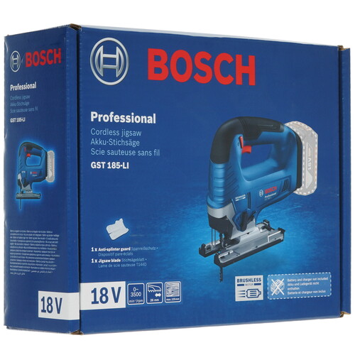 Купить Электрический лобзик Bosch GST 185-LI PRO 18V , Без ЗУ, Без АКБ  9991933. Характеристики, отзывы и цены в Донецке