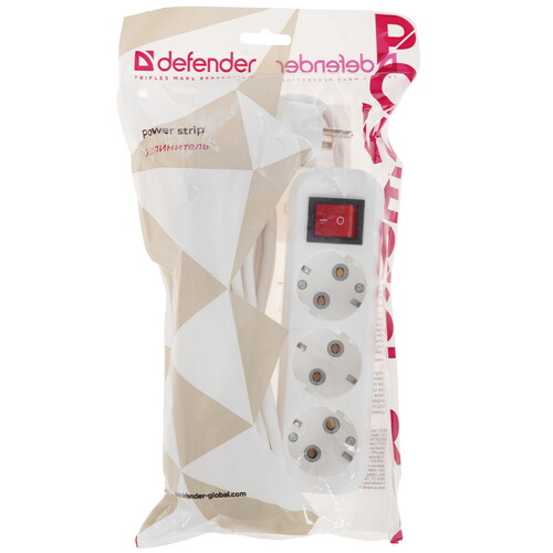 Купить Удлинитель Defender L330 белый  9231101. Характеристики, отзывы и цены в Донецке