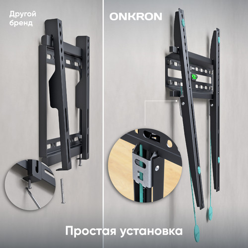 Купить Кронштейн для ТВ ONKRON FM2 черный  4829903. Характеристики, отзывы и цены в Донецке