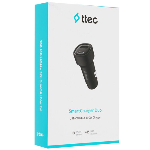Купить Автомобильное ЗУ TTEC SmartCharger Duo черный  9140680. Характеристики, отзывы и цены в Донецке
