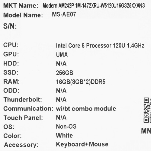 Купить 23.8" Моноблок MSI Modern AM242P 1M-1472XRU  5488628. Характеристики, отзывы и цены в Донецке