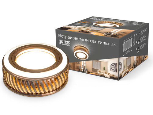 Купить Светильник потолочный Gauss BL088 белый/золотистый/золотистый  9126778. Характеристики, отзывы и цены в Донецке