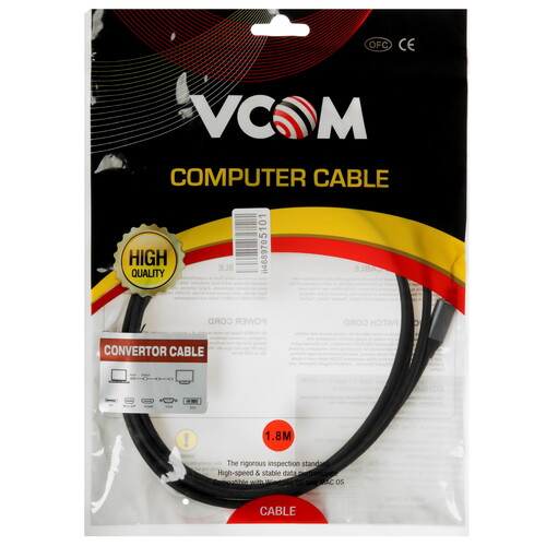 Купить Кабель однонаправленный VCOM USB Type-C - HDMI, 1.8 м  9167396. Характеристики, отзывы и цены в Донецке