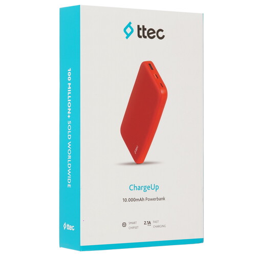 Купить Портативный аккумулятор TTEC ChargeUp красный  9140713. Характеристики, отзывы и цены в Донецке