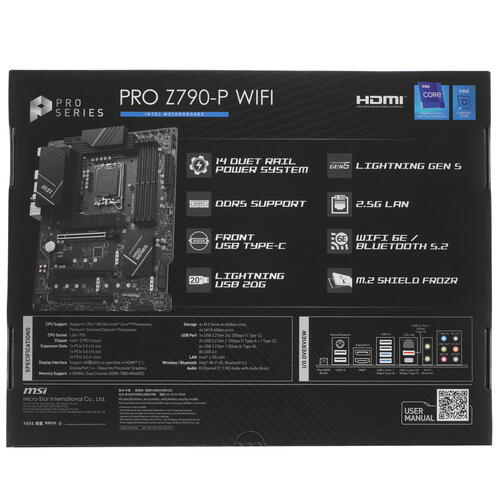 Купить Материнская плата MSI PRO Z790-P WIFI  5079559. Характеристики, отзывы и цены в Донецке