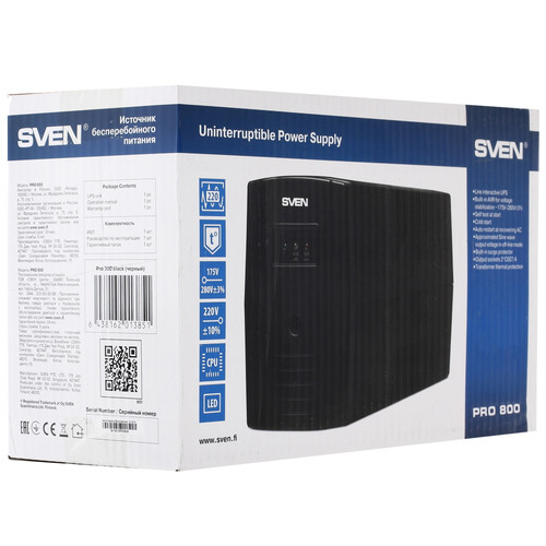 Купить ИБП SVEN Pro 800  1041281. Характеристики, отзывы и цены в Донецке