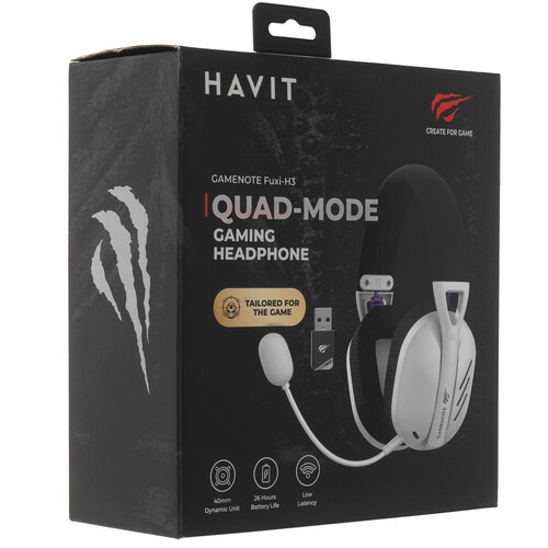 Купить Беспроводные/проводные наушники HAVIT FUXI-H3 белый 2023  9271074. Характеристики, отзывы и цены в Донецке