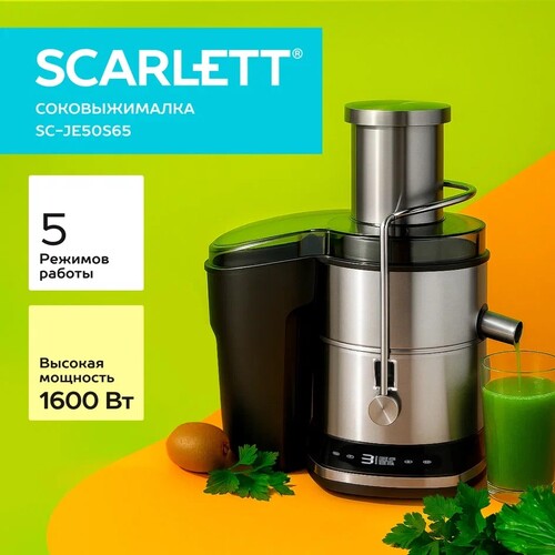 Купить Соковыжималка электрическая Scarlett SC-JE50S65 серебристый  9276016. Характеристики, отзывы и цены в Донецке