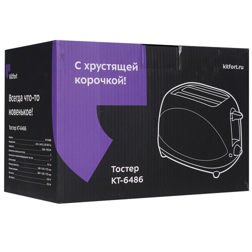 Купить Тостер Kitfort КТ-6486 белый  9220548. Характеристики, отзывы и цены в Донецке