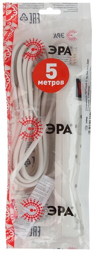 Купить Удлинитель ЭРА U-4s-5m-2x1 белый  9112873. Характеристики, отзывы и цены в Донецке