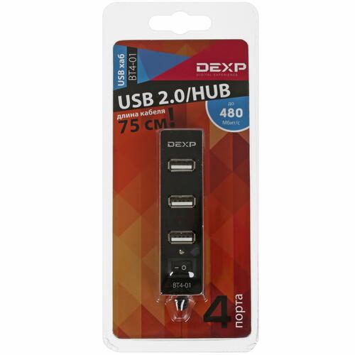 Купить USB-разветвитель DEXP BT4-01  1018378. Характеристики, отзывы и цены в Донецке