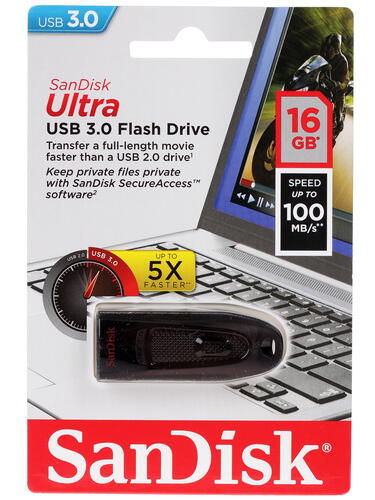 Купить Память USB Flash 16 ГБ SanDisk Ultra [SDCZ48-016G-U46]  0178514. Характеристики, отзывы и цены в Донецке