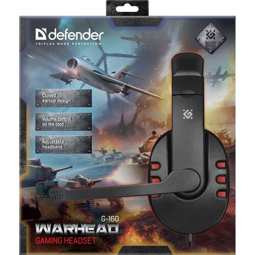 Купить Проводные наушники Defender Warhead G-160 красный 2014  1028726. Характеристики, отзывы и цены в Донецке