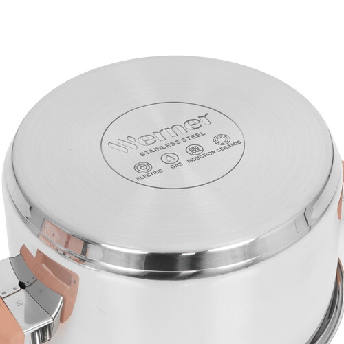 Купить Кастрюля Werner Eletto 51870 2.4 л 18 см серебристый  9223405. Характеристики, отзывы и цены в Донецке