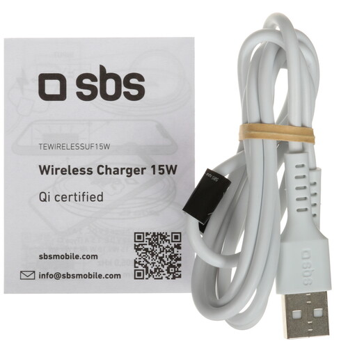 Купить Беспроводное зарядное устройство SBS Wireless Fast Charger 15W белый  5471887. Характеристики, отзывы и цены в Донецке