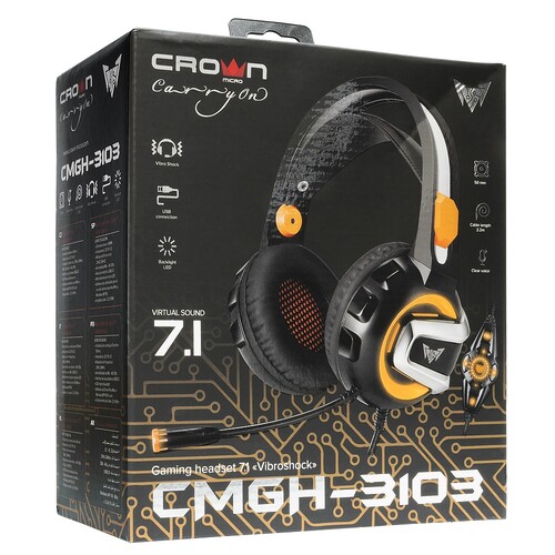 Купить Проводные наушники Crown CMGH-3103 черный  5360377. Характеристики, отзывы и цены в Донецке