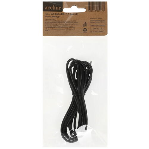 Купить Кабель   Aceline 3.5 mm jack - 3.5 mm jack черный  1380487. Характеристики, отзывы и цены в Донецке