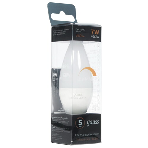 Купить Лампа светодиодная Gauss LED E14/7w Dimmable  1340043. Характеристики, отзывы и цены в Донецке