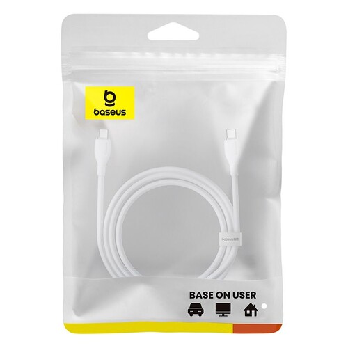 Купить Кабель круглый Baseus USB Type-C - USB Type-C белый 1.5 м  5627480. Характеристики, отзывы и цены в Донецке