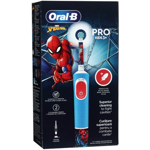 Купить Электрическая зубная щетка Braun Oral-B Vitality Pro D103 Kids Spiderman голубой  5492348. Характеристики, отзывы и цены в Донецке