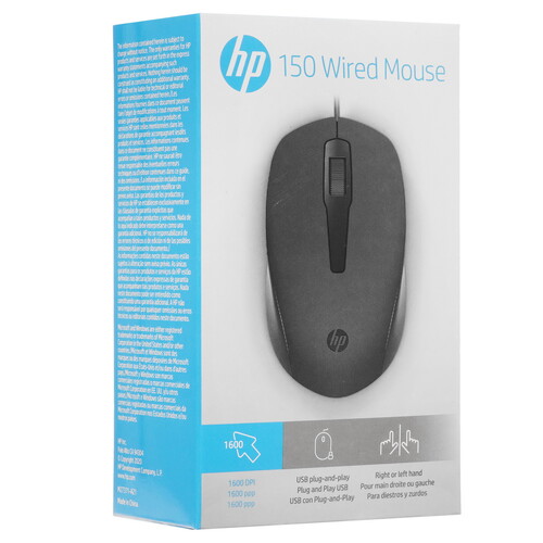 Купить Мышь проводная HP 150 Wired  черный  4872938. Характеристики, отзывы и цены в Донецке