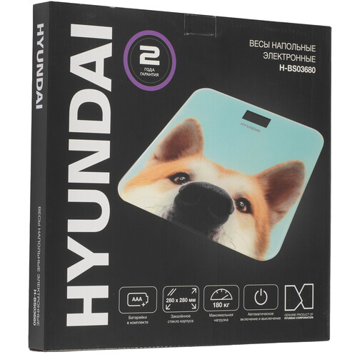 Купить Весы Hyundai H-BS03680 голубой  9211797. Характеристики, отзывы и цены в Донецке