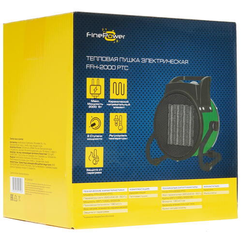 Купить Тепловая пушка электрическая FinePower FFH-2000 PTC  5045979. Характеристики, отзывы и цены в Донецке
