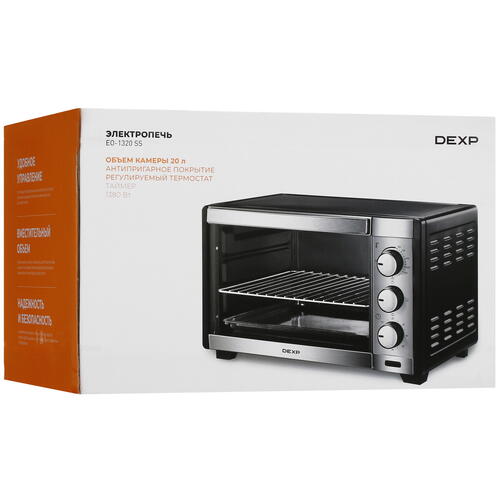 Купить Мини-печь DEXP EO-1320 SS серебристый  9015852. Характеристики, отзывы и цены в Донецке