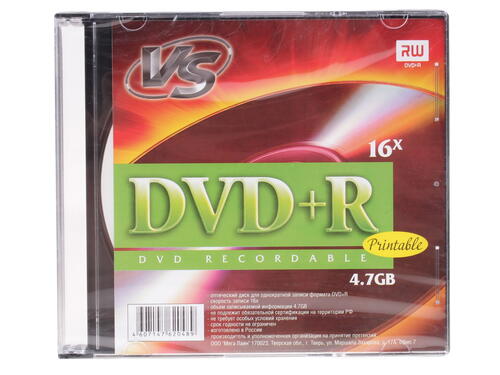 Купить DVD-диск VS DVD+R, 4.7 ГБ, Slim Case, 16x, 1 шт  0128004. Характеристики, отзывы и цены в Донецке