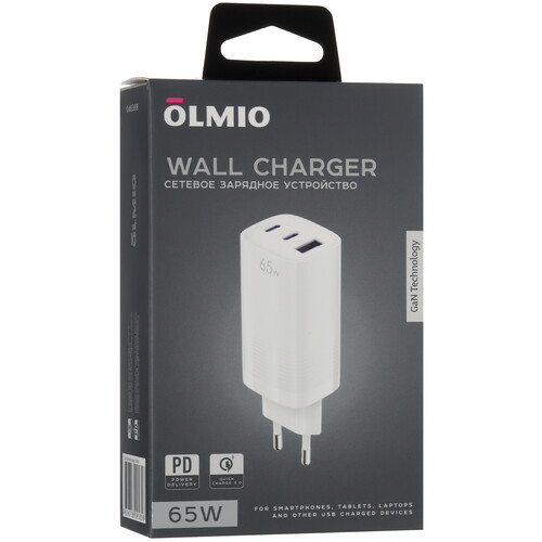 Купить Сетевое зарядное устройство Olmio TC-019 белый  5466508. Характеристики, отзывы и цены в Донецке