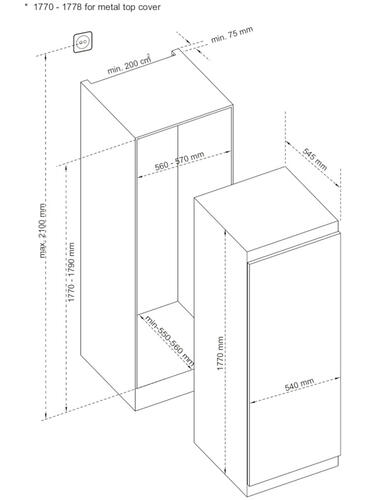 Купить Встраиваемый холодильник без морозильника  Korting KSI 1855  8191976. Характеристики, отзывы и цены в Донецке