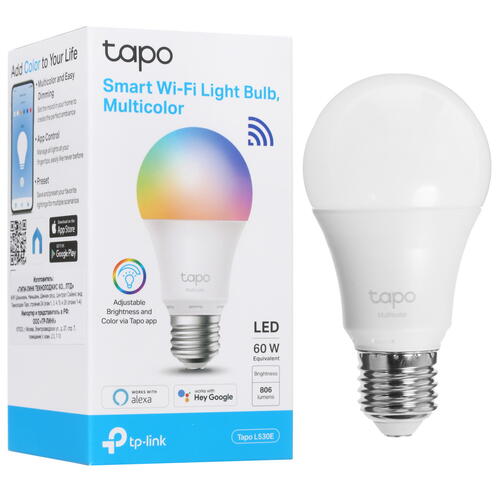 Купить Умная светодиодная лампа TP-Link Tapo L530E(1-pack) RGB  4703445. Характеристики, отзывы и цены в Донецке