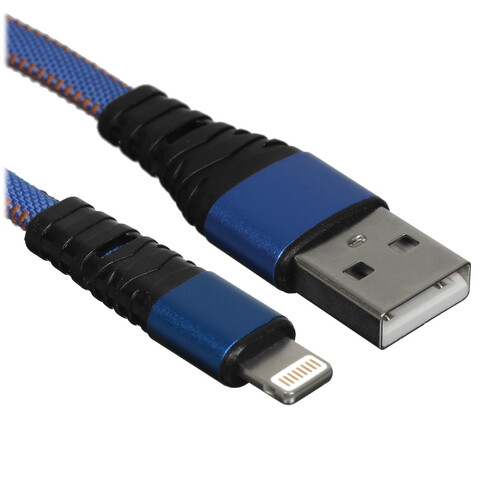Купить Кабель плоский REXANT Lightning 8-pin - USB 2.0 Type-A синий 1 м  9131367. Характеристики, отзывы и цены в Донецке