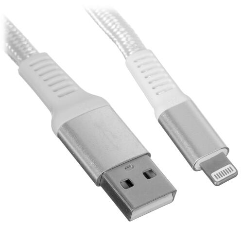 Купить Кабель плоский DEXP Lightning 8-pin - USB 2.0 Type-A белый 1 м  4834196. Характеристики, отзывы и цены в Донецке