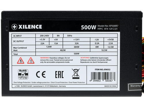 Купить Блок питания Xilence Red Wings XN052 500W  1140541. Характеристики, отзывы и цены в Донецке