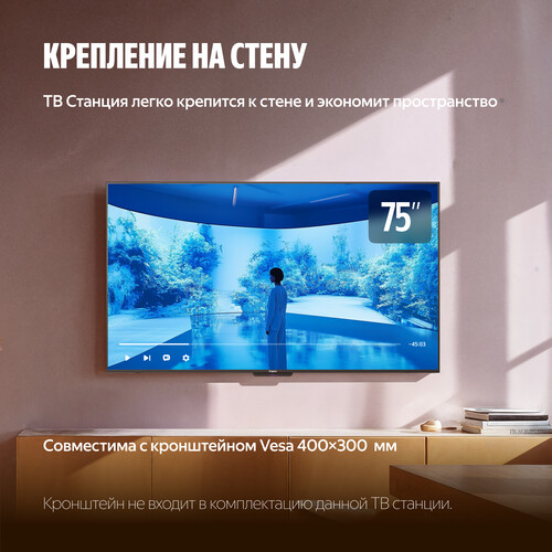Купить 75" (189 см) Телевизор Яндекс ТВ Станция Про MiniLED YNDX-00105 черный  5635026. Характеристики, отзывы и цены в Донецке