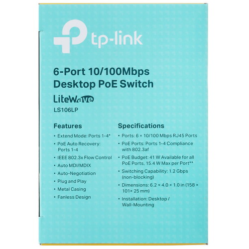 Купить Коммутатор TP-Link LS106LP  5470407. Характеристики, отзывы и цены в Донецке