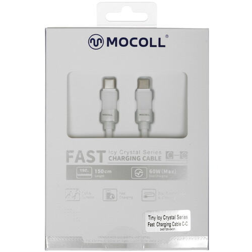 Купить Кабель круглый MOCOLL USB Type-C - USB Type-C белый 1.5 м  5493018. Характеристики, отзывы и цены в Донецке