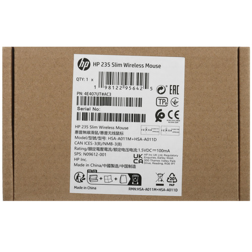 Купить Мышь беспроводная HP 235 Slim [4E407AA] черный  9199285. Характеристики, отзывы и цены в Донецке