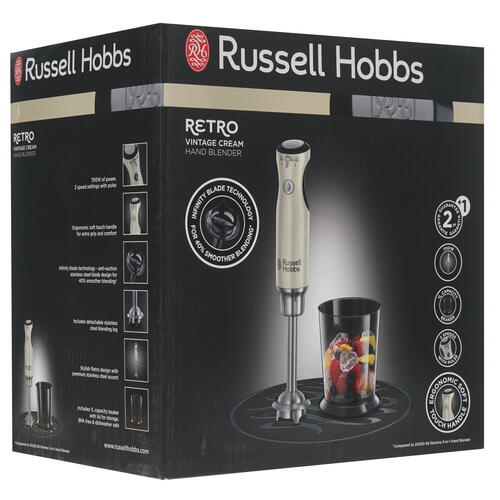 Купить Блендер погружной Russell Hobbs Retro Hand Blender бежевый  8141370. Характеристики, отзывы и цены в Донецке