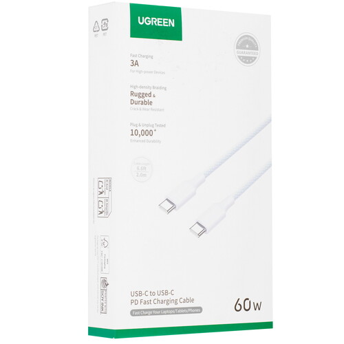 Купить Кабель круглый Ugreen USB Type-C - USB Type-C голубой 2 м  5624640. Характеристики, отзывы и цены в Донецке