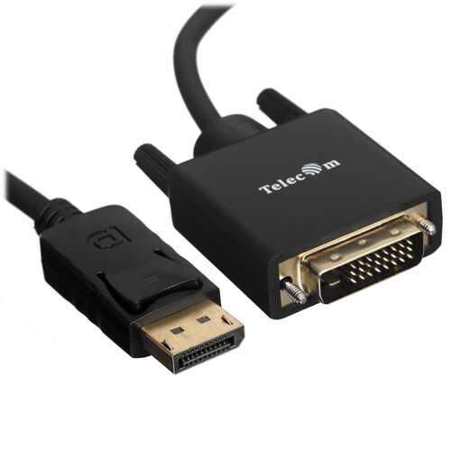 Купить Кабель однонаправленный Telecom DisplayPort - DVI-D, 1.8 м  5471624. Характеристики, отзывы и цены в Донецке