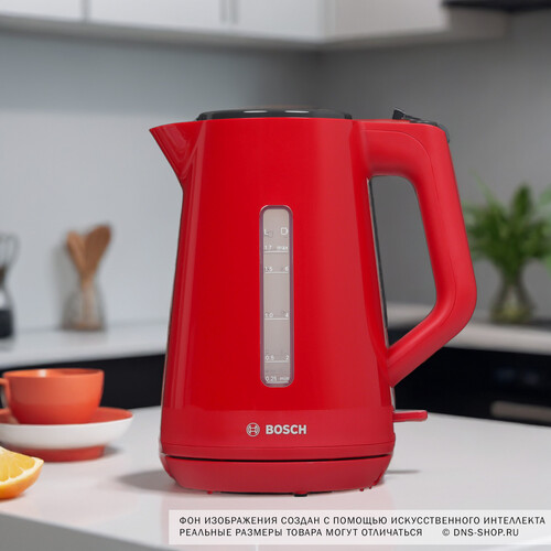 Купить Электрочайник BOSCH TWK 1M124 красный  9186112. Характеристики, отзывы и цены в Донецке