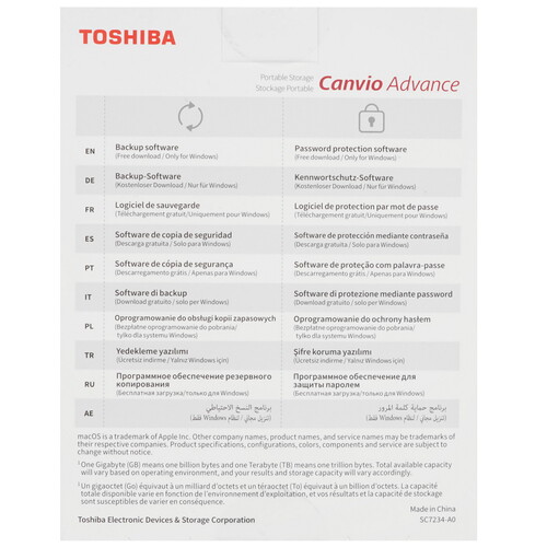 Купить 1 ТБ Внешний HDD Toshiba Canvio Advance  4714466. Характеристики, отзывы и цены в Донецке