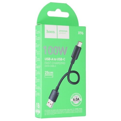 Купить Кабель круглый Hoco USB Type-C - USB 2.0 Type-A черный 0.25 м  9244500. Характеристики, отзывы и цены в Донецке